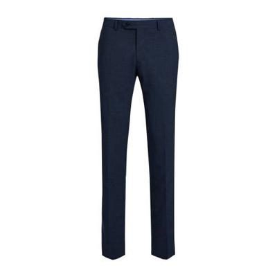 WE Fashion Van Gils geruite slim fit pantalon met wol donkerblauw WE Fashion Van Gils geruite slim fit pantalon met wol donkerblauw