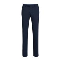 WE Fashion Van Gils geruite slim fit pantalon met wol donkerblauw