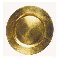 Rond kaarsenbord/kaarsenplateau goud van kunststof 33 cm   -