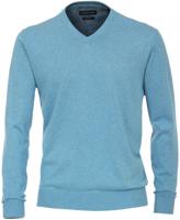 Casa Moda Heren Trui Licht Blauw V-hals Katoen