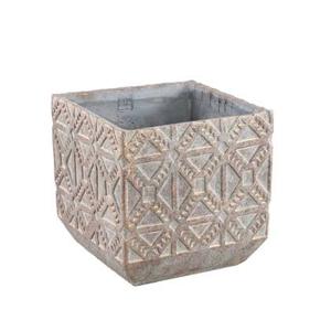 PTMD Jenah Bloempot - 30 x 30 x 30 cm - Cement - Bruin