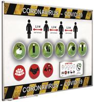 Preventiebord Corona maatregelen Nederlandstalig 60x90cm