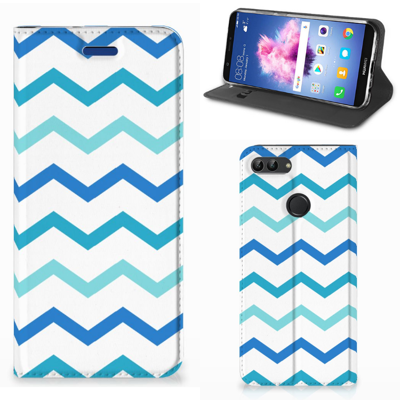 Huawei P Smart Hoesje met Magneet Zigzag Blauw