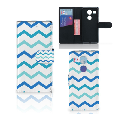 LG Nexus 5X Telefoon Hoesje Zigzag Blauw