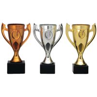 Luxe trofee/beker - brons/silver/gold - oren - metaal - 14 x 9 cm