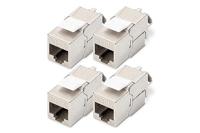 DIGITUS Keystone module Cat-6A afgeschermd - 4 stuks - RJ45 jack - 500 MHz 10GBase-T - AWG 26-22 - Ontwerp - Met kabelbinder - Montage zonder gereedschap