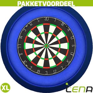 Lena Professional Dartbord + Lena Dartbord Verlichting Deluxe XL Blauw