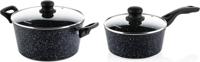 Westinghouse Pannenset Black Marble (Braadpan ø 28 cm + Steelpan ø 20 cm) - Inductie en alle andere warmtebronnen