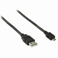 Nedis CCGB60500BK10 Usb-kabel Usb 2.0 Usb-a Male Usb Micro-b Male 480 Mbps Vernikkeld 1.00 M Rond Pvc Zwart Doos