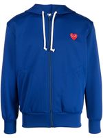 Comme Des Garçons Play hoodie zippé à logo brodé - Bleu - thumbnail