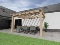 Aanbouw Veranda Douglas 3000mm diep - 190mm balken - geschaafd