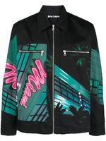 Palm Angels veste en coton à imprimé Miami - Noir