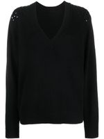 Dorothee Schumacher pull col v à sequins brodés - Noir