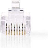 RJ45-Connector | Male | Stranded UTP CAT6 | Recht | Verguld | 1 Stuks | PVC | Transparant | Doos