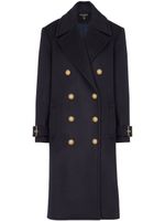 Balmain manteau en laine à boutonnière croisée - Noir