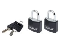 Masterlock 2 x 30mm - 18mm hardened steel shackle, 5mm diam. - double locking - 4 - zwart - 9130EURTBLK - thumbnail