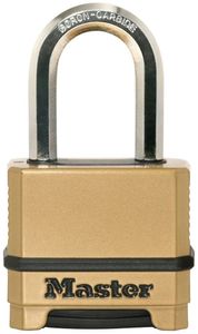 Masterlock 50mm padlock - zinc body with black thermoplastic outer cover for corr - M175EURDLF