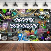 Fotografie achtergrond retro jaren 90 gouden ketting graffiti stedelijke jaren 80 hip pop verjaardagsfeestje decoratie achtergrond foto cabine rekwisieten 150x100