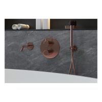 Badkraan SaniClear Copper | Inbouw | Thermostaatkraan | Incl.Inbouwdeel | 2-weg | Rond | Koper geborsteld - thumbnail