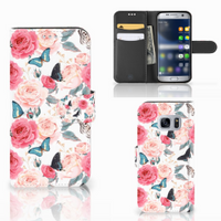 Samsung Galaxy S7 Hoesje Butterfly Roses