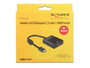 Delock 62611 Adapter mini DisplayPort 1.2 male > HDMI female 4K Actief zwart