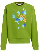 Marni sweat en coton à logo imprimé - Vert