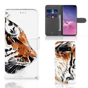 Hoesje Samsung Galaxy S10 Plus Watercolor Tiger