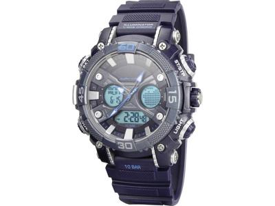 Renkforce Quartz Outdoorhorloge YP12598-02 (Ø x h) 52 mm x 18 mm Blauw Materiaal (behuizing): ABS kunststof Materiaal (armband): PU kunststof
