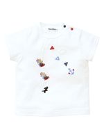 Familiar t-shirt en coton à broderies - Blanc