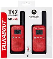 Motorola Talkabout T42 Pmr446 Portofoon, Set Van 2, Rood
