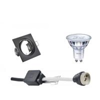 Philips - Led Spot Set - Sceneswitch 827 36d - Gu10 Fitting - Dimbaar - Inbouw Vierkant - Mat Zwart - 1.5w-5w - Warm Wit