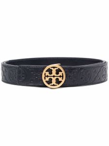 Tory Burch ceinture en cuir à logo embossé - Bleu