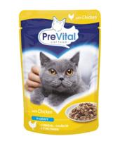 Prevital Kattenvoer met kip in gravure. 24 zakjes à 100 g per stuk