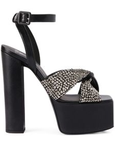 Giuseppe Zanotti sandales Souree à ornements en cristal 150 mm - Noir