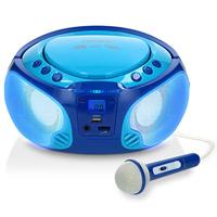 Lenco SCD-650 Draagbare CD-Radio - Kinder-Boombox - USB & Microfoon - 6 Watt Boombox - USB Playback - AUX - FM Radio - Blauw