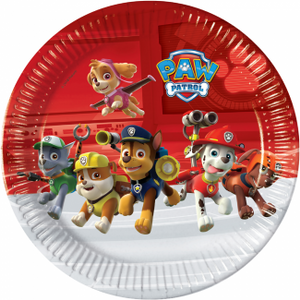 Feestborden Paw Patrol Rood 23cm (8st)