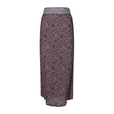 Didi semi-transparante midi rok met all over print donkerblauw/rood/wit