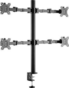 SpeaKa Professional SP-MM-540 Monitorbeugel 4-voudig 43,2 cm (17) - 81,3 cm (32) Zwart Kantelbaar en zwenkbaar, Draaibaar, In hoogte verstelbaar