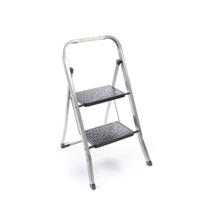 Inklapbare/opvouwbare Huishoudtrap/keukentrap Zilver/zwart Met 2 Treden 86 Cm - Keukentrapje/huishoudtrapje/klustrapje