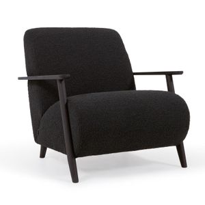 Kave Home Meghan fauteuil zwart fleece