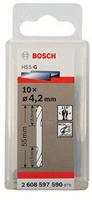 Bosch Accessories 2608597590 HSS Dubbele boor 4.2 mm Gezamenlijke lengte 55 mm Geslepen Cilinderschacht 10 stuk(s)