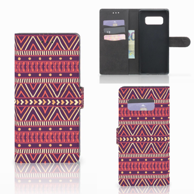 Samsung Galaxy Note 8 Telefoon Hoesje Aztec Paars Samsung Galaxy Note 8 Telefoon Hoesje Aztec Paars