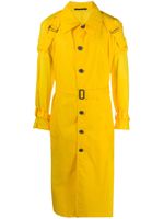 Yohji Yamamoto trench à détail de sangles - Jaune