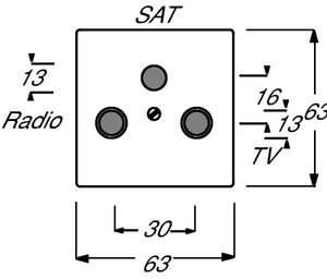 Busch-Jaeger 2CKA001724A4298 Aansluitdoos voor satellietschotel Afdekking Diepzwart (RAL 9005), Zwart