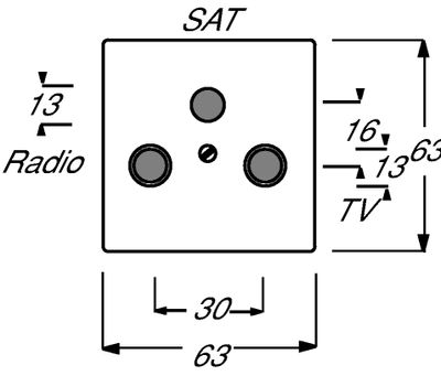 Busch-Jaeger 2CKA001724A4298 Aansluitdoos voor satellietschotel Afdekking Diepzwart (RAL 9005), Zwart