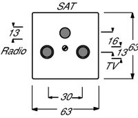 Busch-Jaeger 2CKA001724A4298 Aansluitdoos voor satellietschotel Afdekking Diepzwart (RAL 9005), Zwart - thumbnail