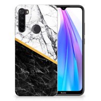 Xiaomi Redmi Note 8T TPU Siliconen Hoesje Marmer Wit Zwart - Origineel Cadeau Man