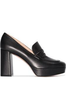 Gianvito Rossi mocassins en cuir à plateforme 100 mm - Noir