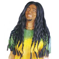 Rasta verkleed herenpruik met zwarte dreadlock   - - thumbnail