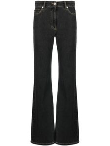 MOSCHINO JEANS jean droit taille haute à patch logo - Noir